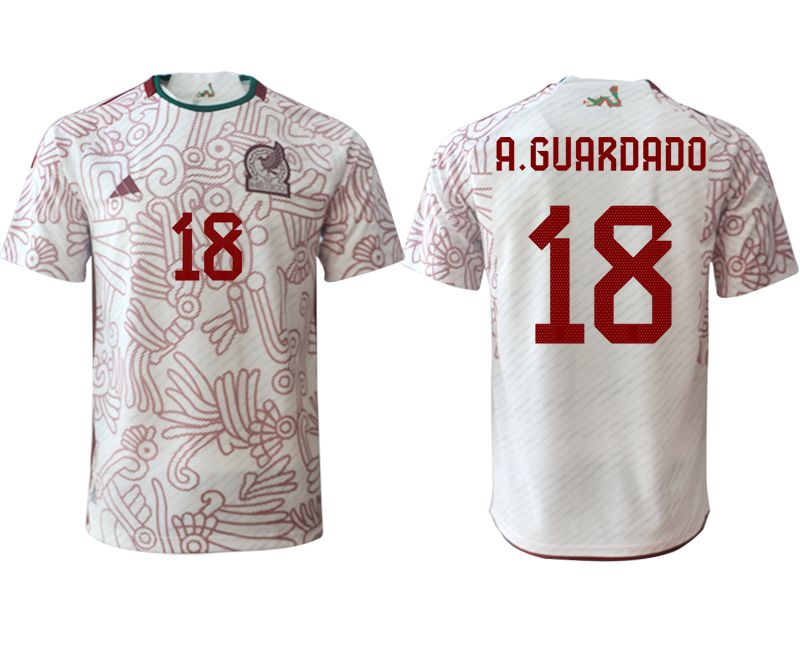 Men 2022 World Cup National Team Mexico away aaa version white #18 Soccer Jerseys